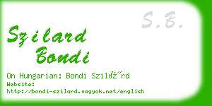 szilard bondi business card